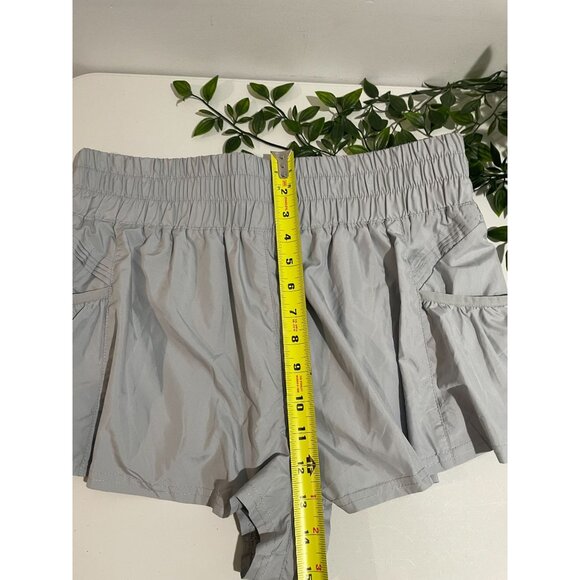 Free People FP Movement Get Your Flirt On Shorts Wide Waist Arctic Mist Gray M - Picture 12 of 16